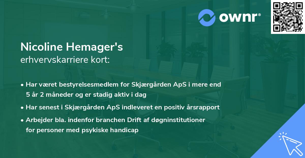 Nicoline Hemager's erhvervskarriere kort