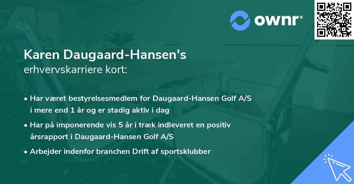 Karen Daugaard-Hansen's erhvervskarriere kort
