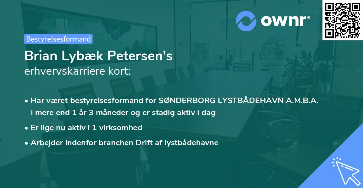Brian Lybæk Petersen's erhvervskarriere kort