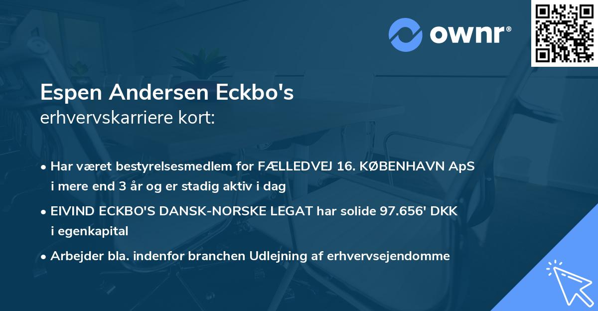 Espen Andersen Eckbo's erhvervskarriere kort