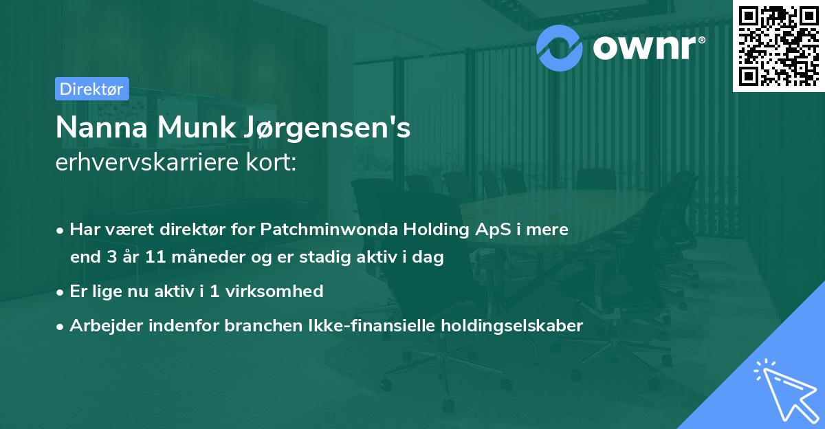 Nanna Munk Jørgensen's erhvervskarriere kort