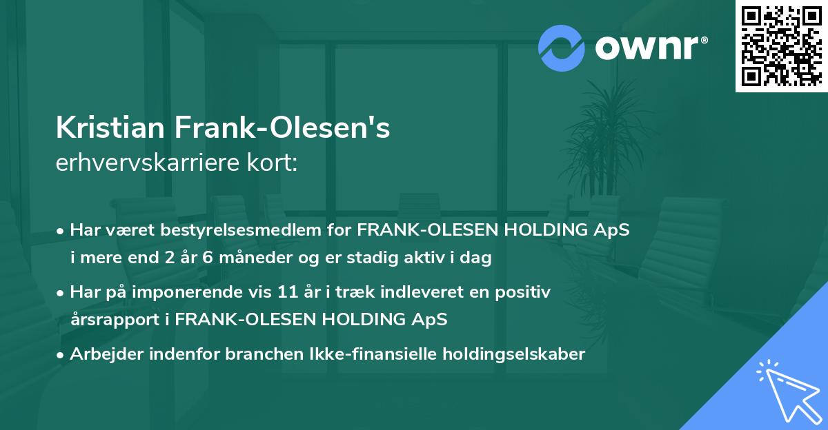 Kristian Frank-Olesen's erhvervskarriere kort