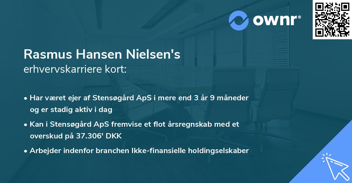 Rasmus Hansen Nielsen's erhvervskarriere kort
