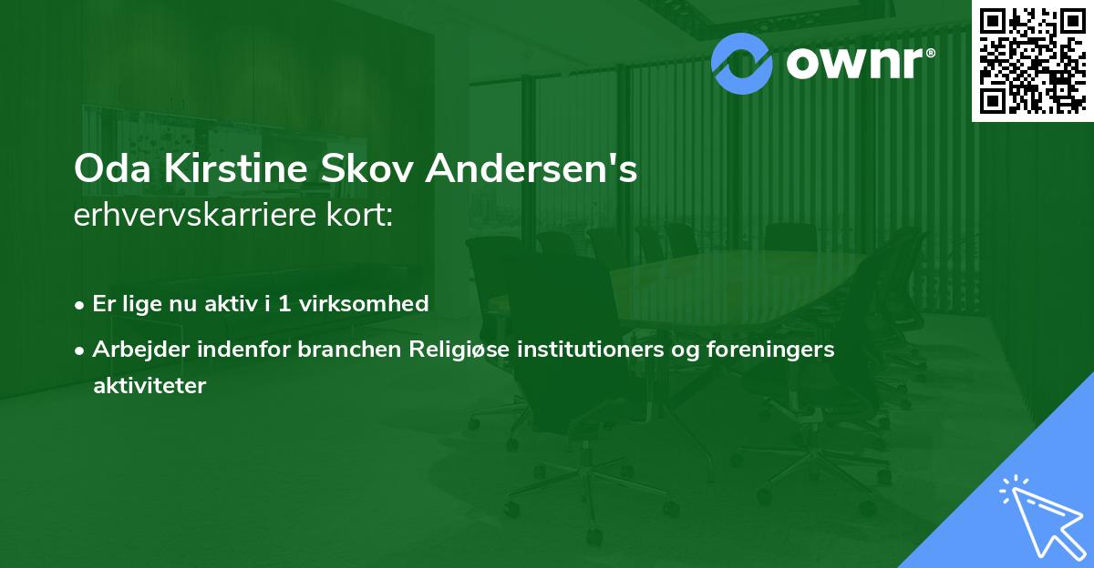 Oda Kirstine Skov Andersen's erhvervskarriere kort