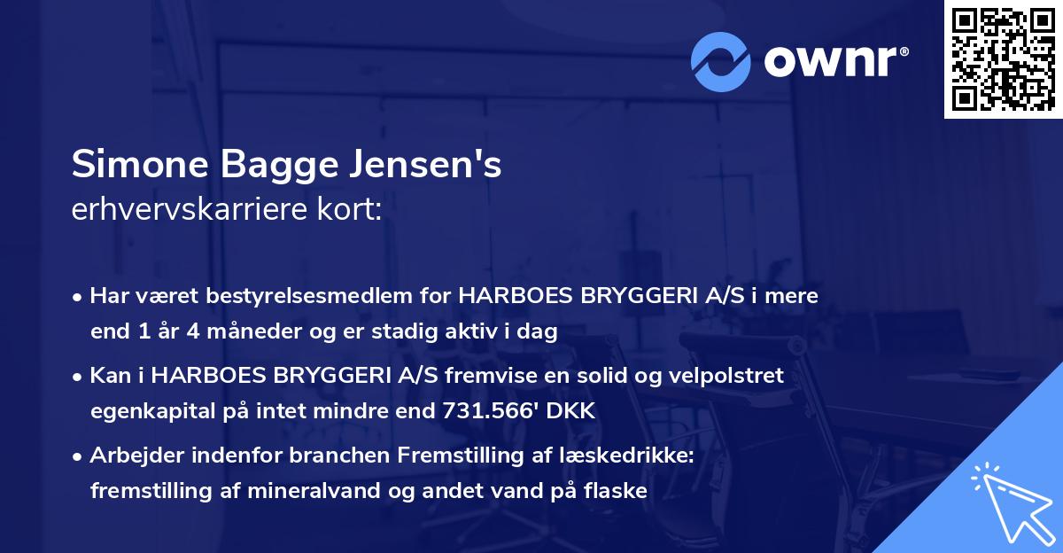 Simone Bagge Jensen's erhvervskarriere kort