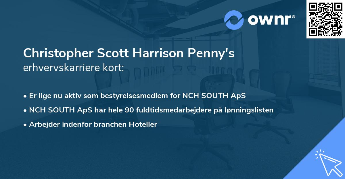 Christopher Scott Harrison Penny's erhvervskarriere kort