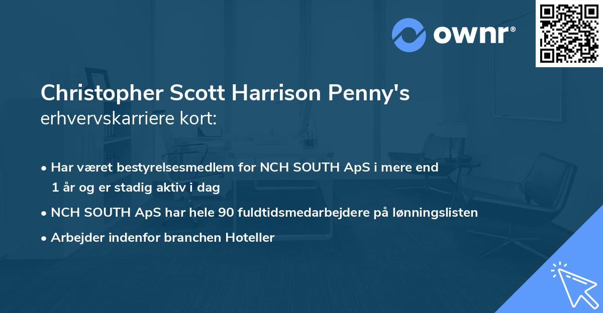 Christopher Scott Harrison Penny's erhvervskarriere kort