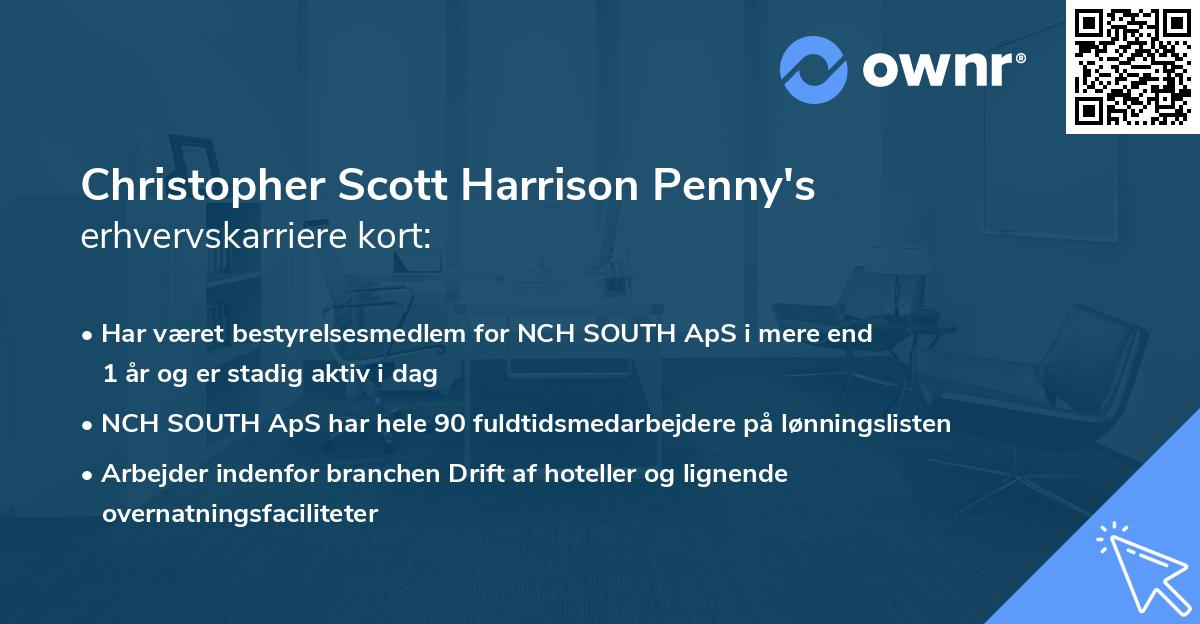 Christopher Scott Harrison Penny's erhvervskarriere kort