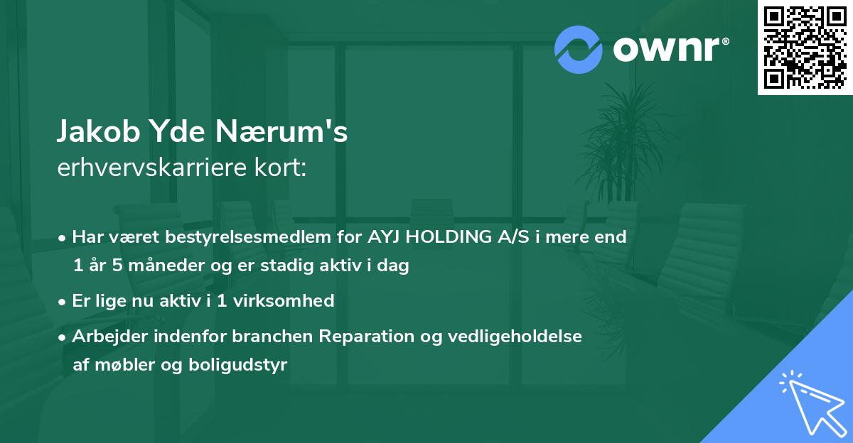 Jakob Yde Nærum's erhvervskarriere kort