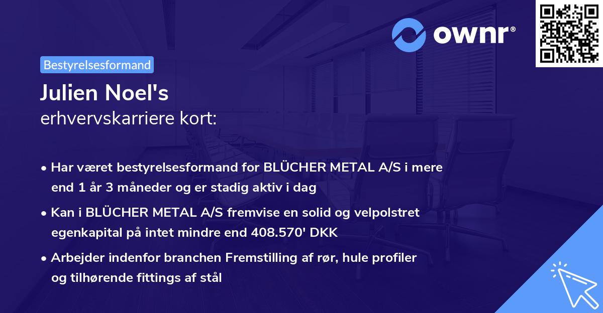Julien Noel's erhvervskarriere kort