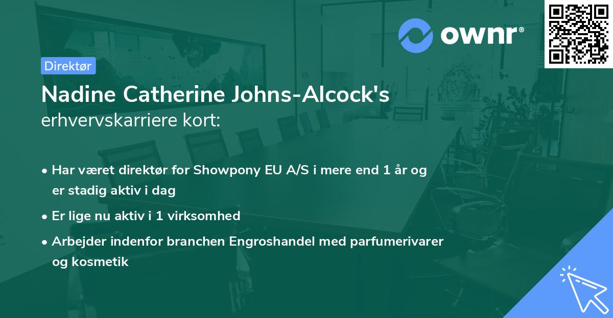 Nadine Catherine Johns-Alcock's erhvervskarriere kort