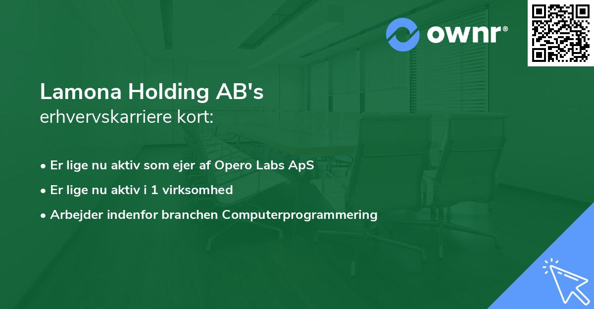 Lamona Holding AB's erhvervskarriere kort