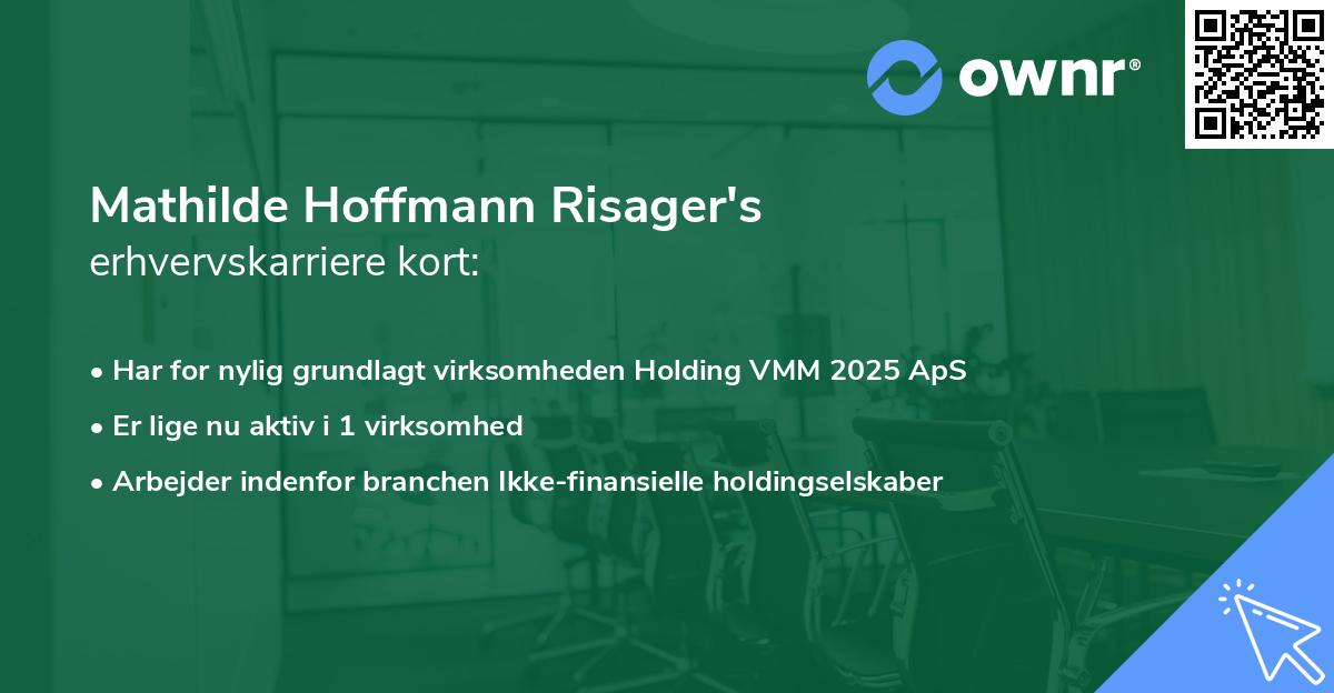 Mathilde Hoffmann Risager's erhvervskarriere kort