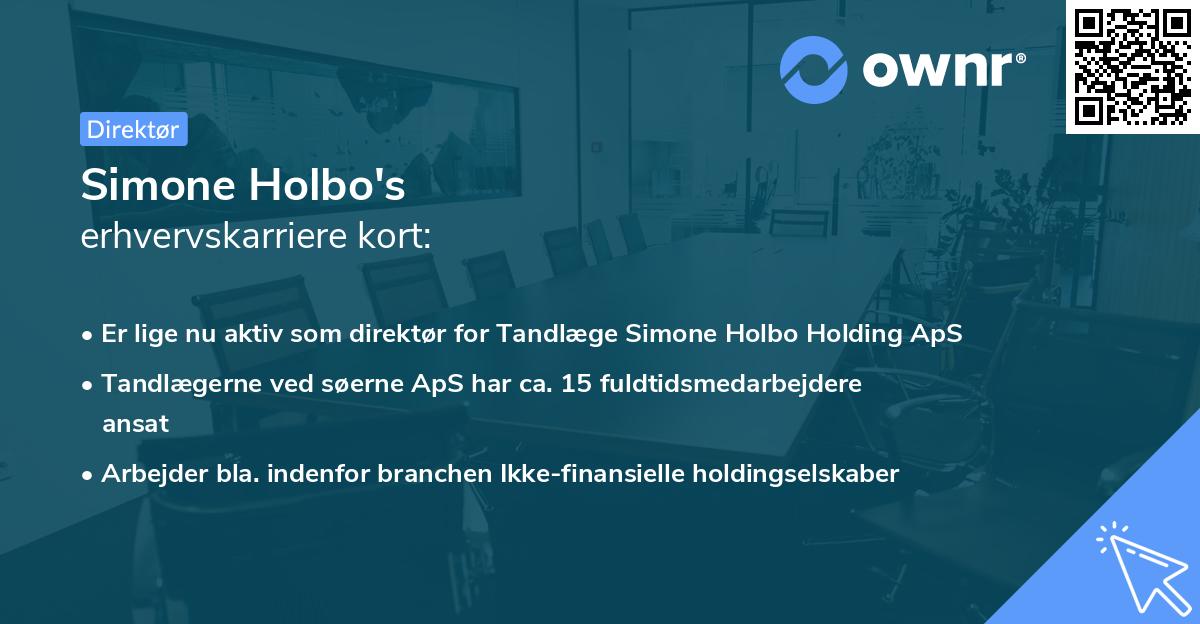 Simone Holbo's erhvervskarriere kort