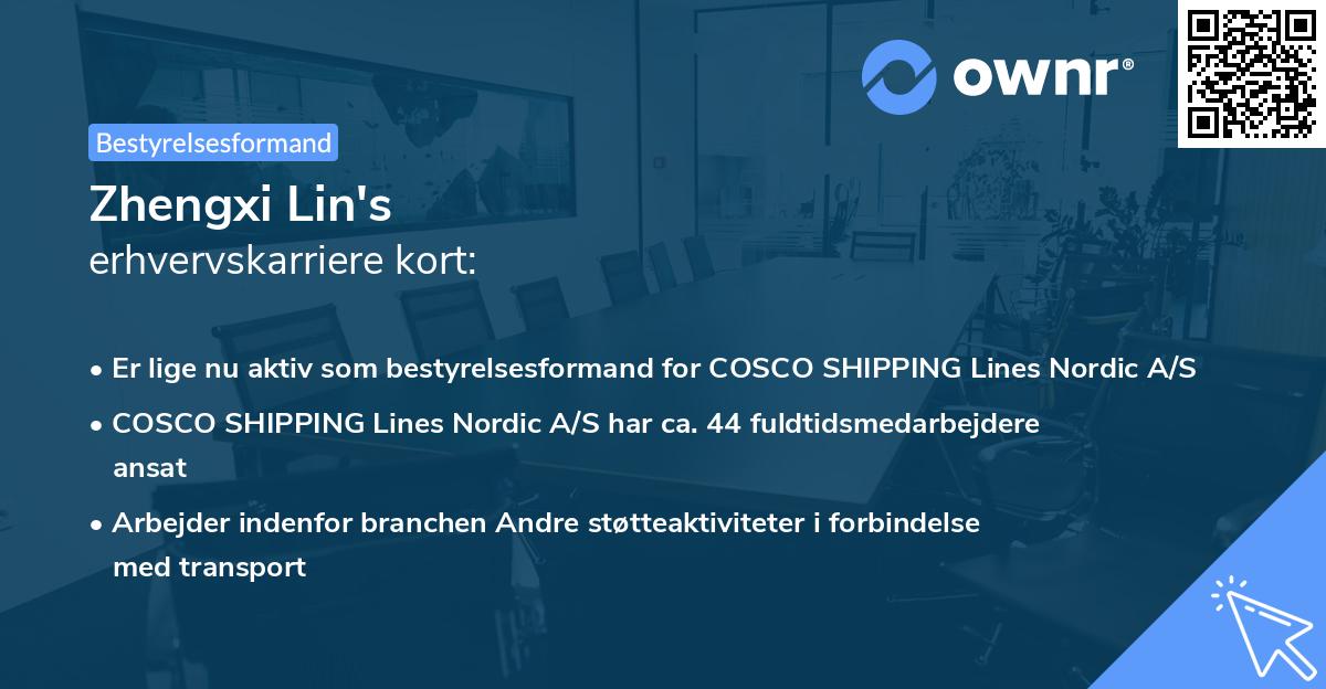 Zhengxi Lin's erhvervskarriere kort