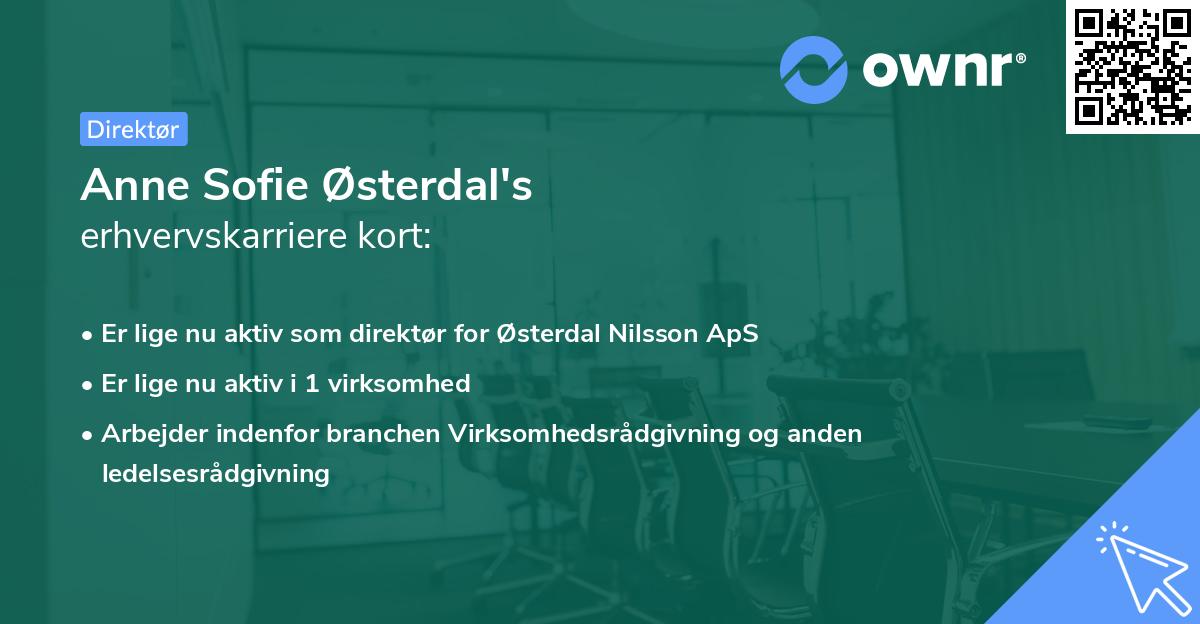 Anne Sofie Østerdal's erhvervskarriere kort