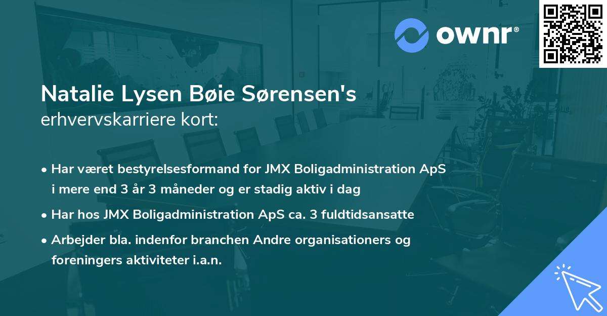 Natalie Lysen Bøie Sørensen's erhvervskarriere kort