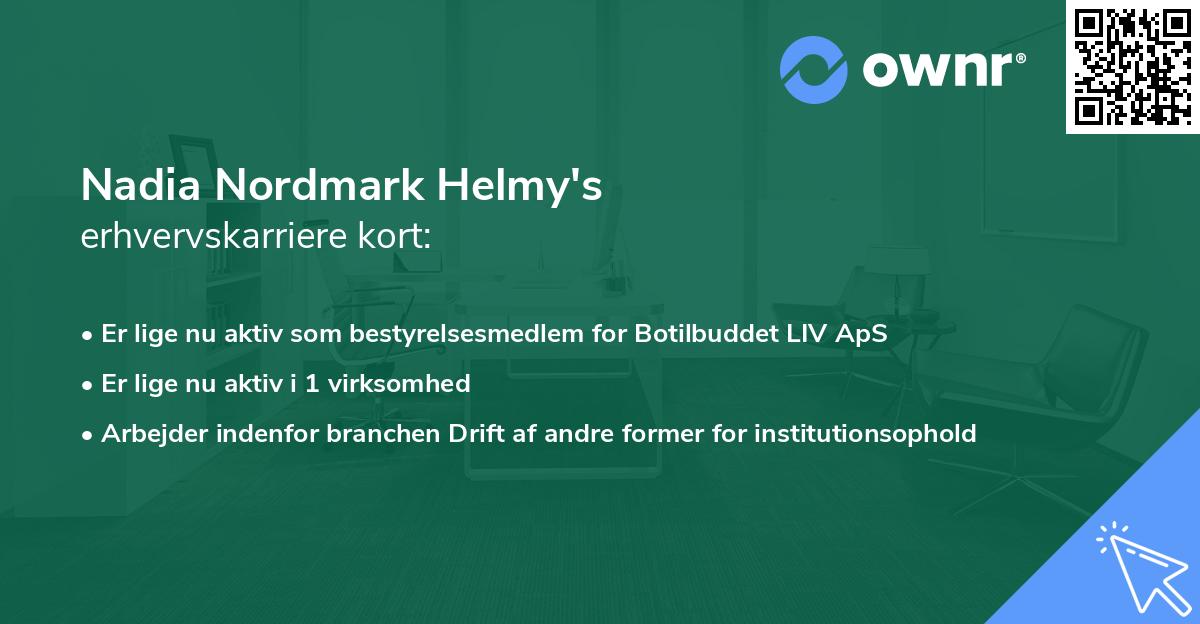 Nadia Nordmark Helmy's erhvervskarriere kort