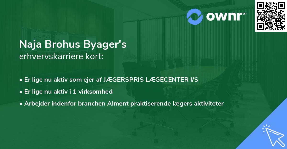 Naja Brohus Byager's erhvervskarriere kort