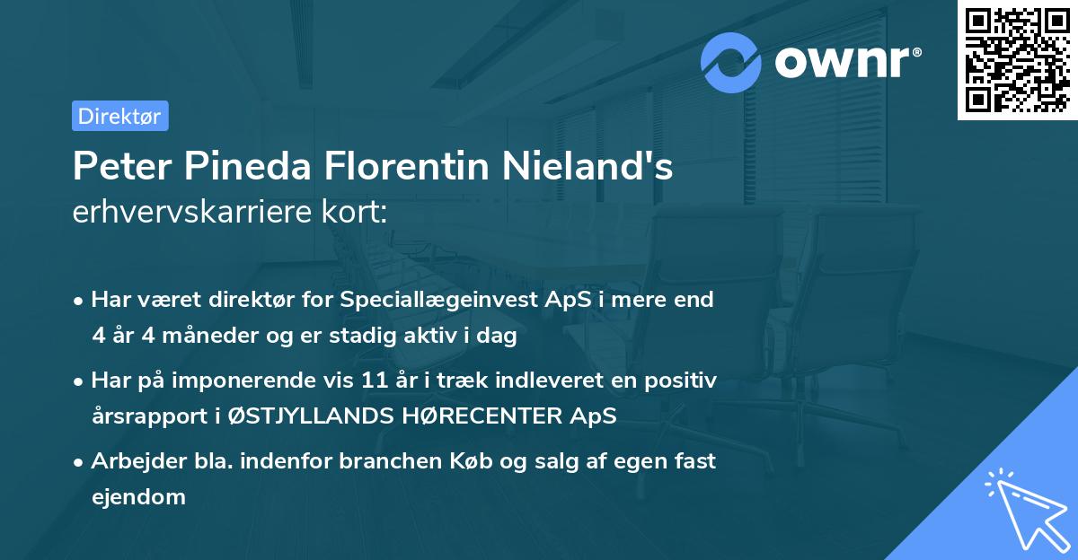 Peter Pineda Florentin Nieland's erhvervskarriere kort