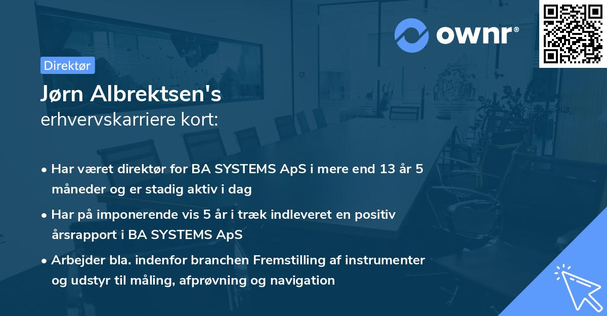 Jørn Albrektsen's erhvervskarriere kort