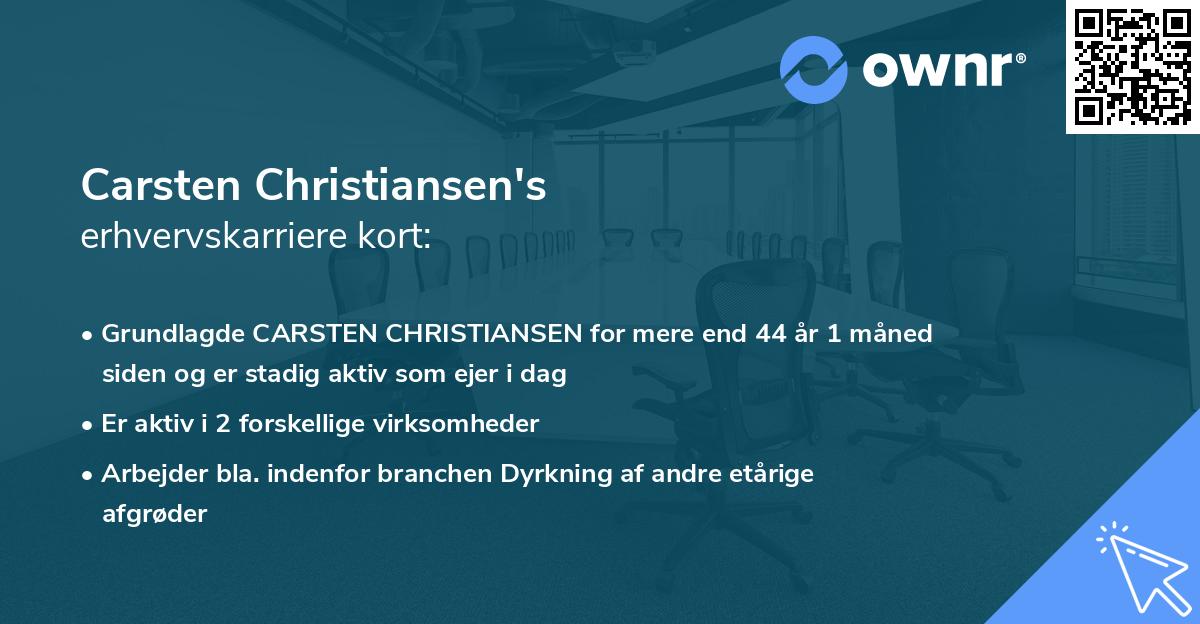 Carsten Christiansen's erhvervskarriere kort