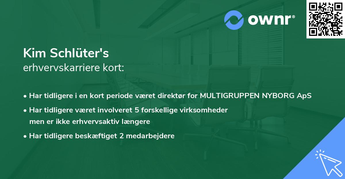 Kim Schlüter's erhvervskarriere kort