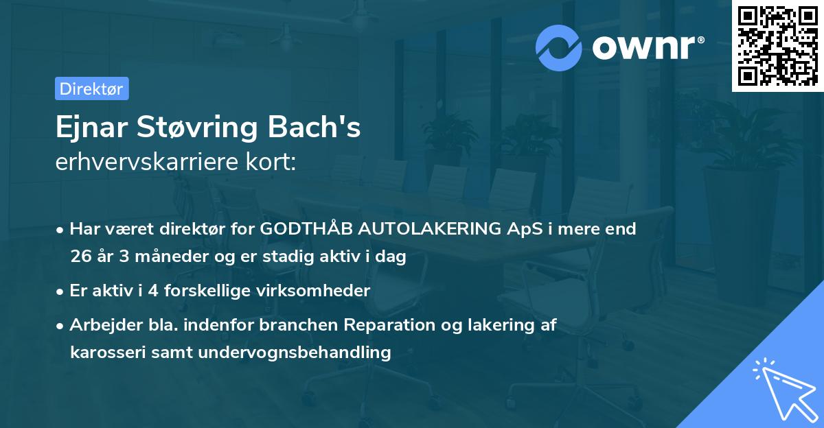 Ejnar Støvring Bach's erhvervskarriere kort