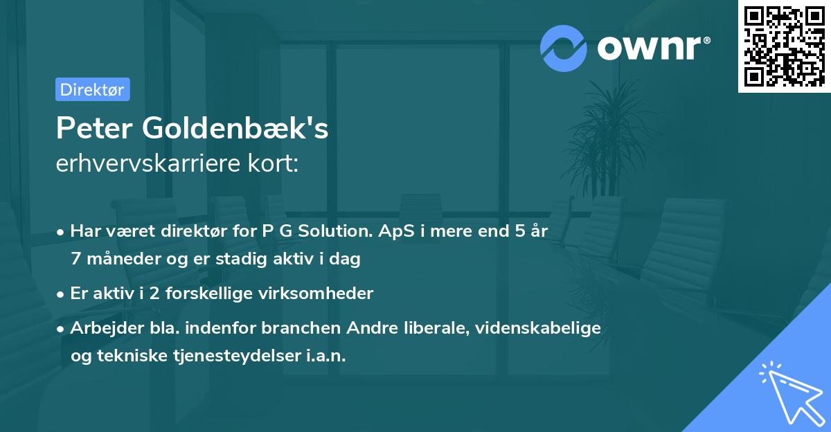 Peter Goldenbæk's erhvervskarriere kort