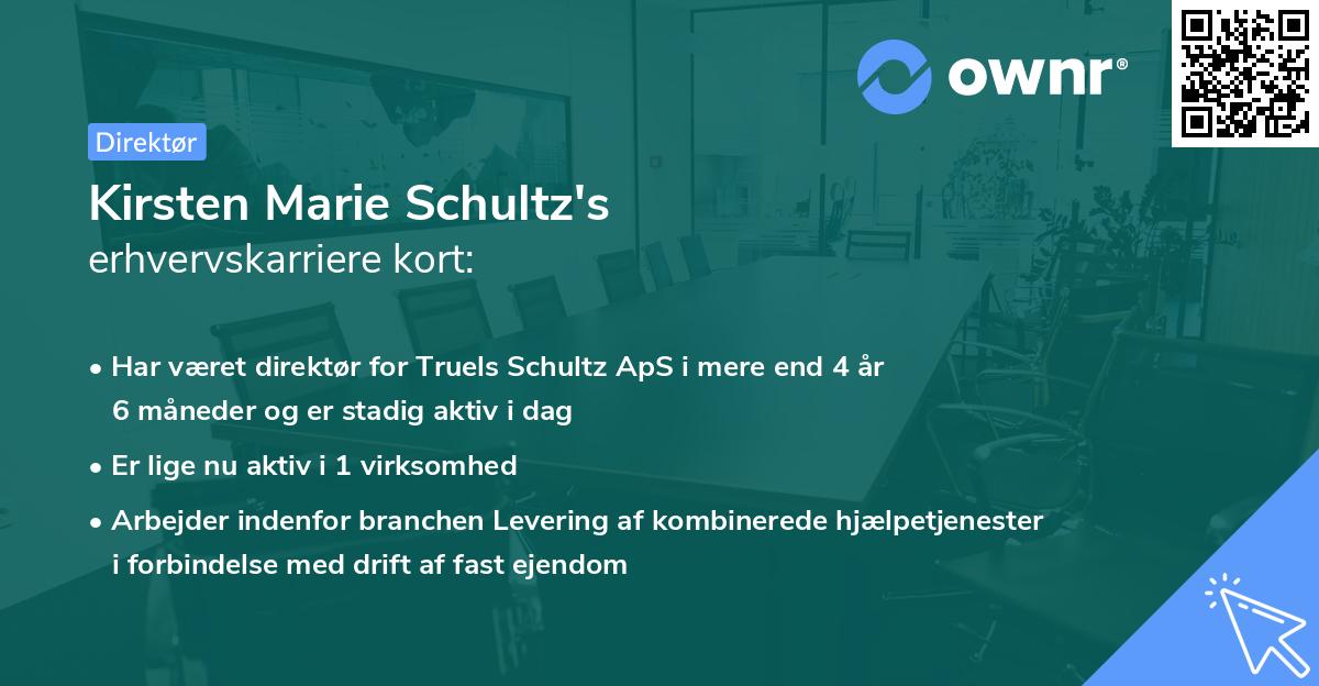 Kirsten Marie Schultz's erhvervskarriere kort