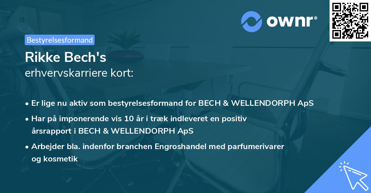 Rikke Bech's erhvervskarriere kort