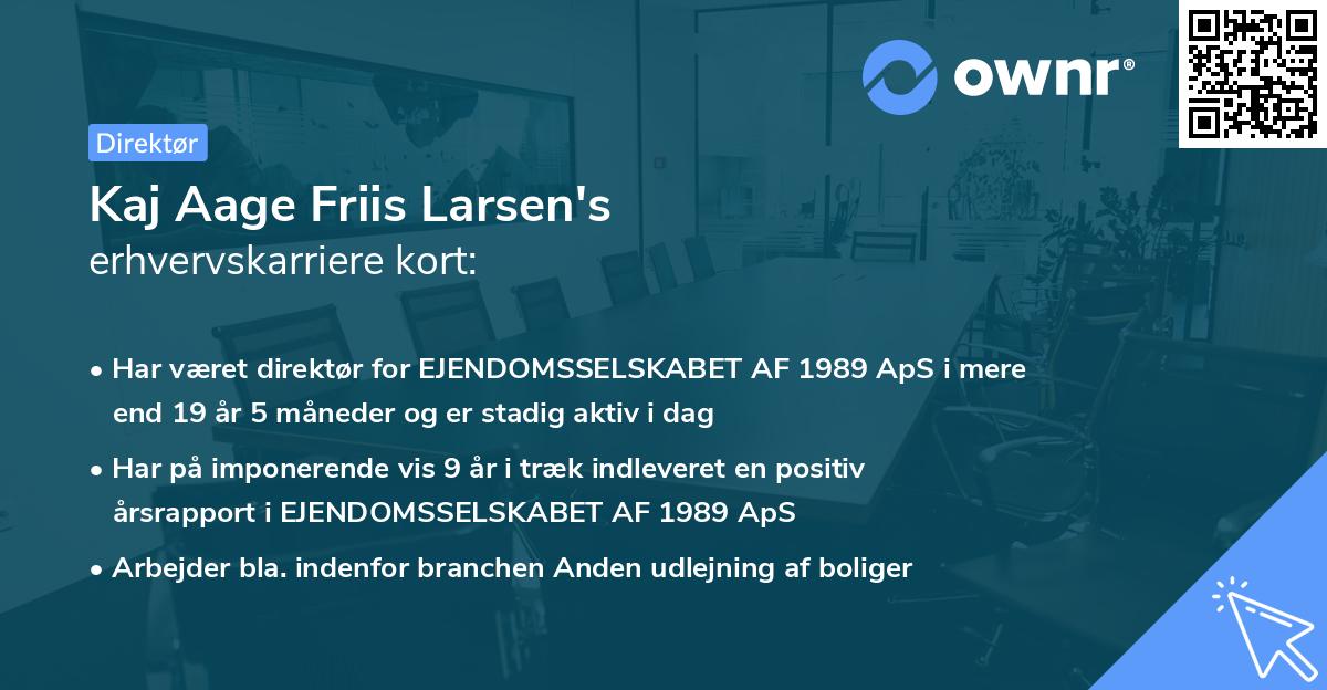 Kaj Aage Friis Larsen's erhvervskarriere kort