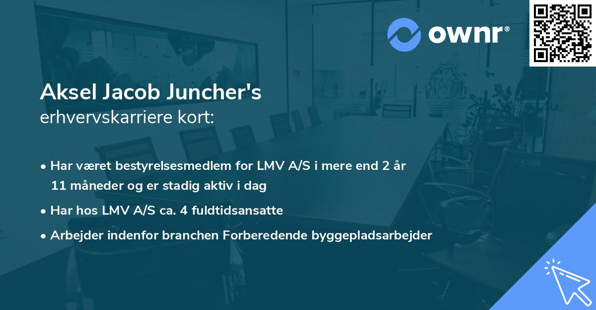 Aksel Jacob Juncher's erhvervskarriere kort