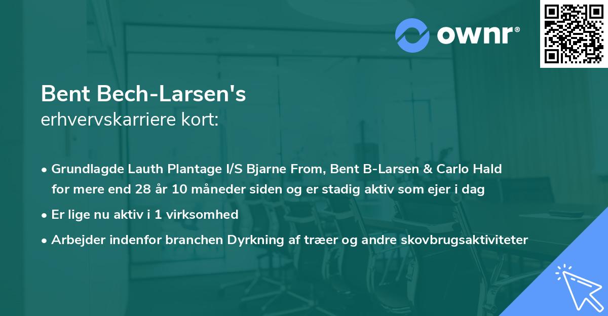 Bent Bech-Larsen's erhvervskarriere kort