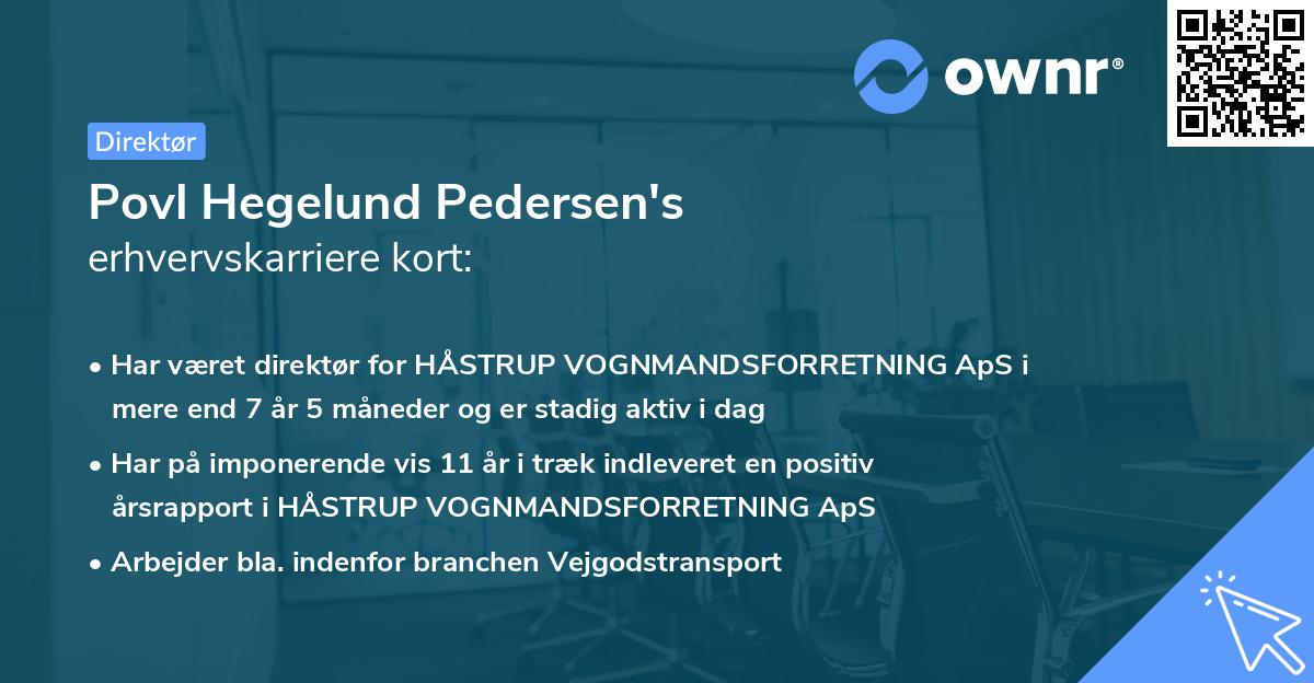 Povl Hegelund Pedersen's erhvervskarriere kort