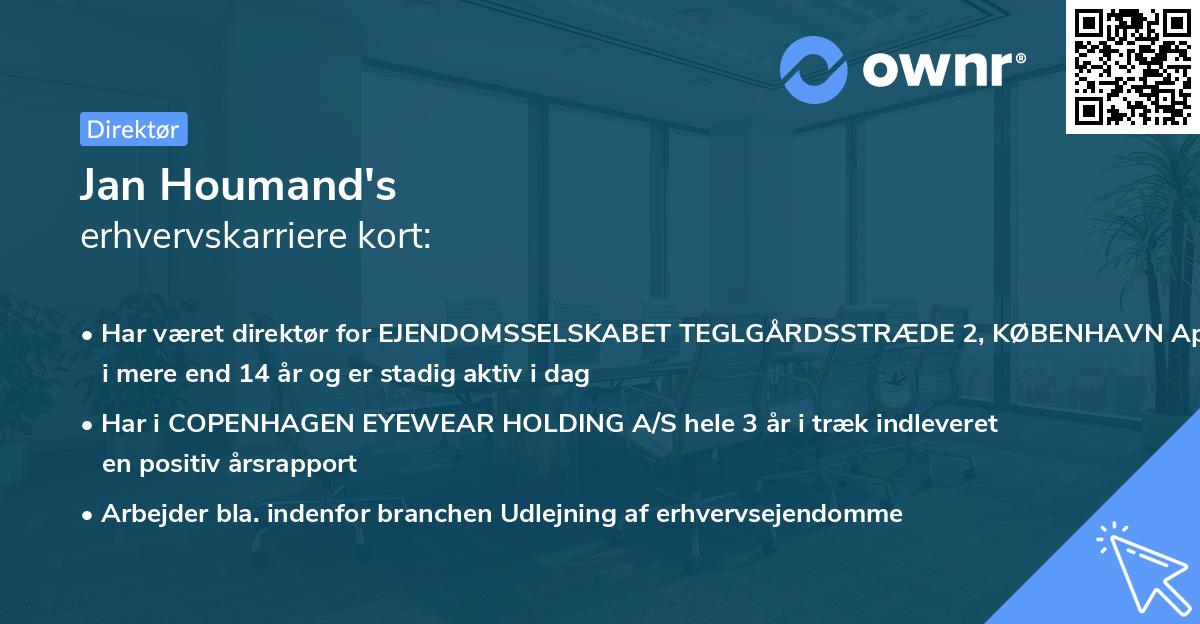 Jan Houmand's erhvervskarriere kort