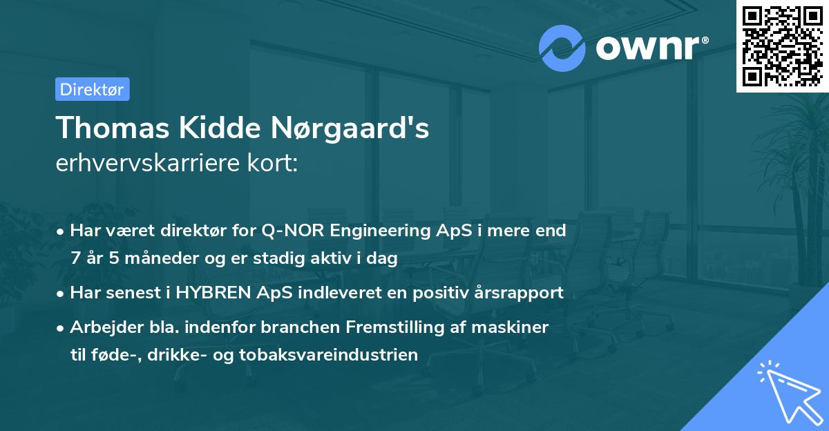 Thomas Kidde Nørgaard's erhvervskarriere kort