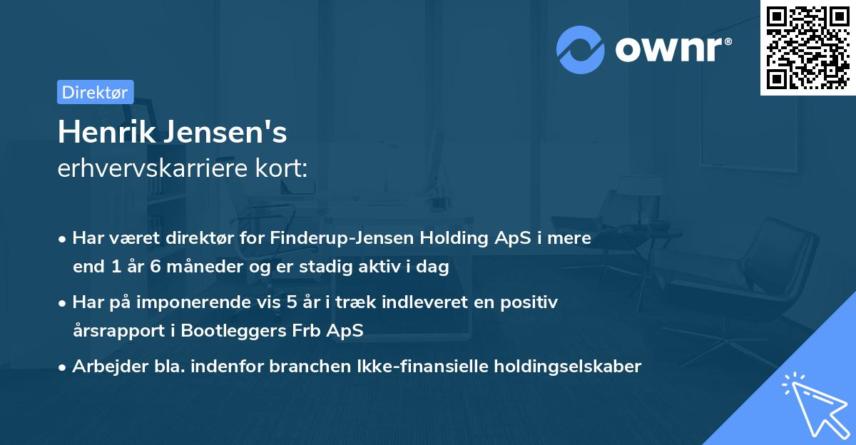 Henrik Jensen's erhvervskarriere kort