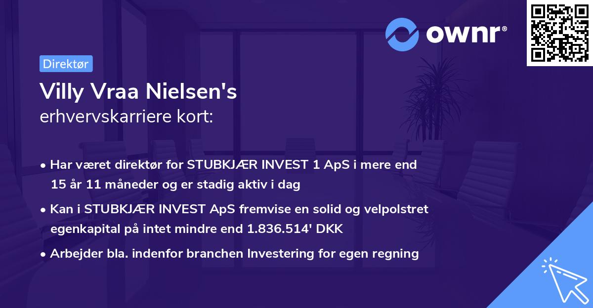 Villy Vraa Nielsen's erhvervskarriere kort