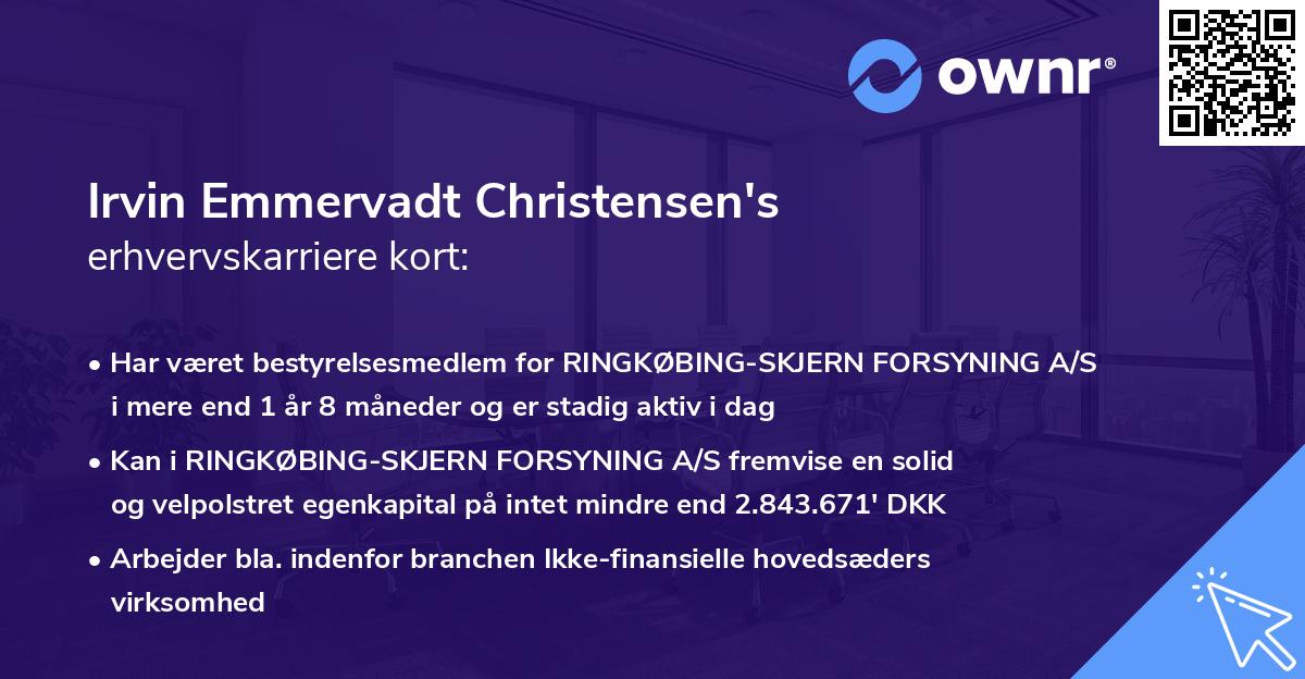 Irvin Emmervadt Christensen's erhvervskarriere kort