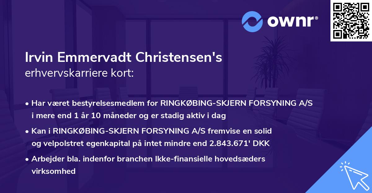 Irvin Emmervadt Christensen's erhvervskarriere kort