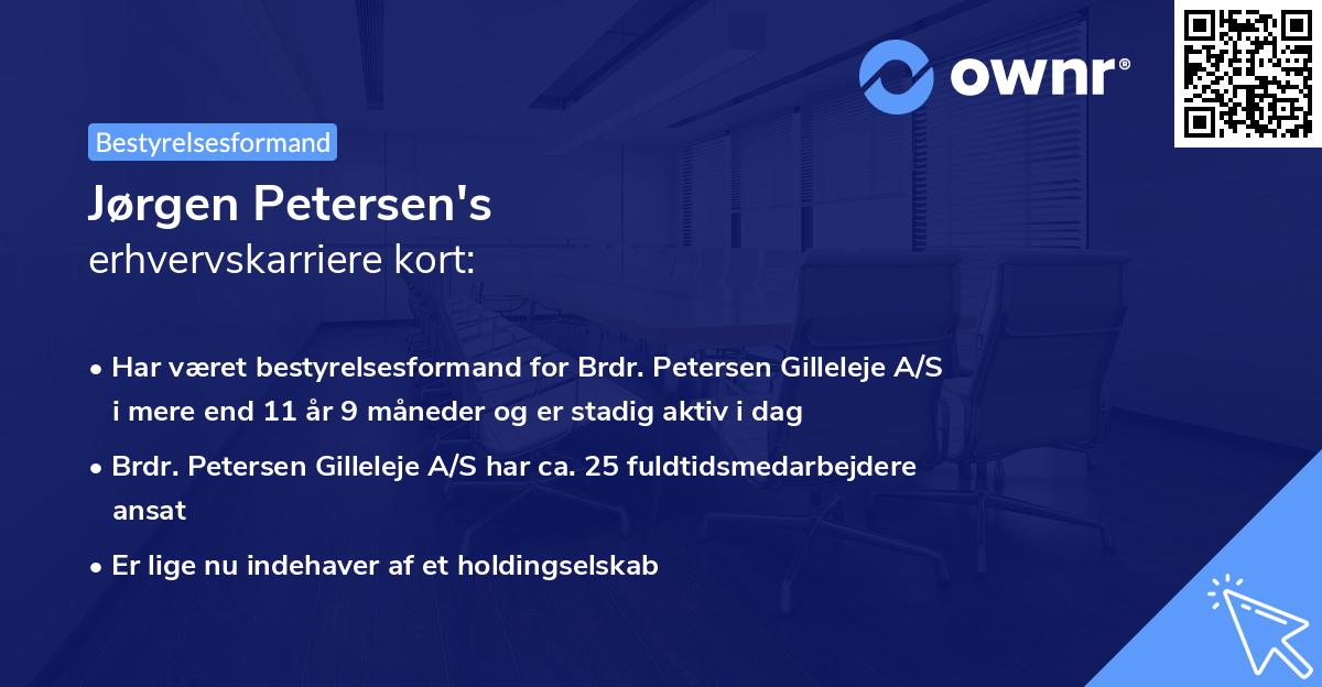 Jørgen Petersen's erhvervskarriere kort