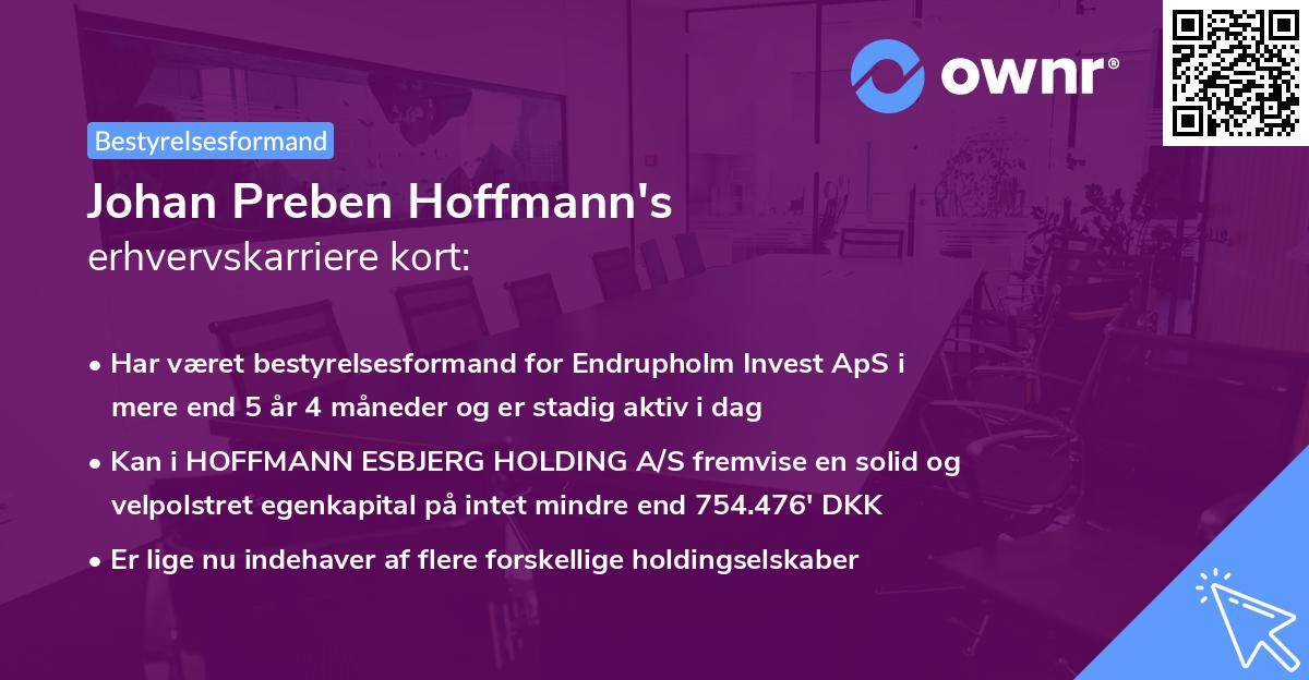 Johan Preben Hoffmann's erhvervskarriere kort