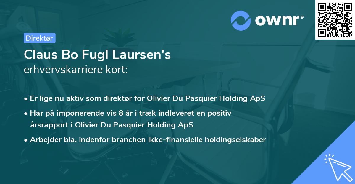 Claus Bo Fugl Laursen's erhvervskarriere kort
