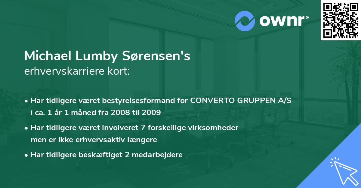 Michael Lumby Sørensen's erhvervskarriere kort