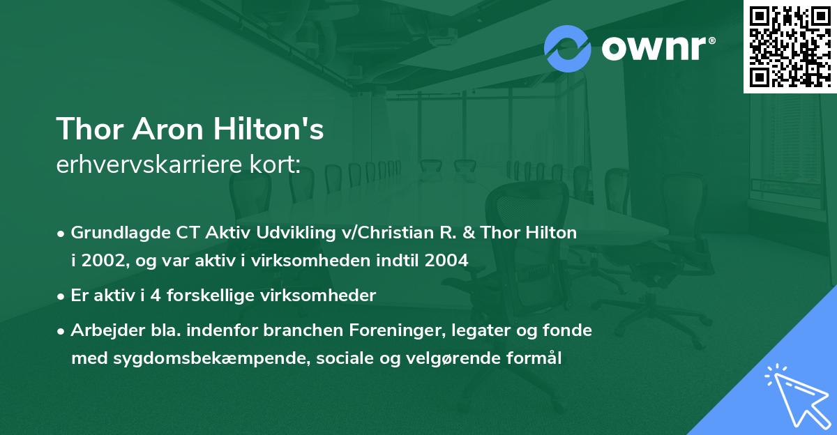 Thor Aron Hilton's erhvervskarriere kort