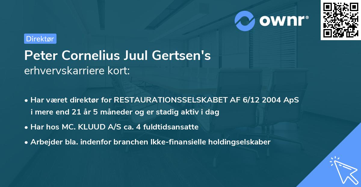 Peter Cornelius Juul Gertsen's erhvervskarriere kort