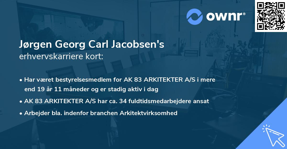 Jørgen Georg Carl Jacobsen's erhvervskarriere kort