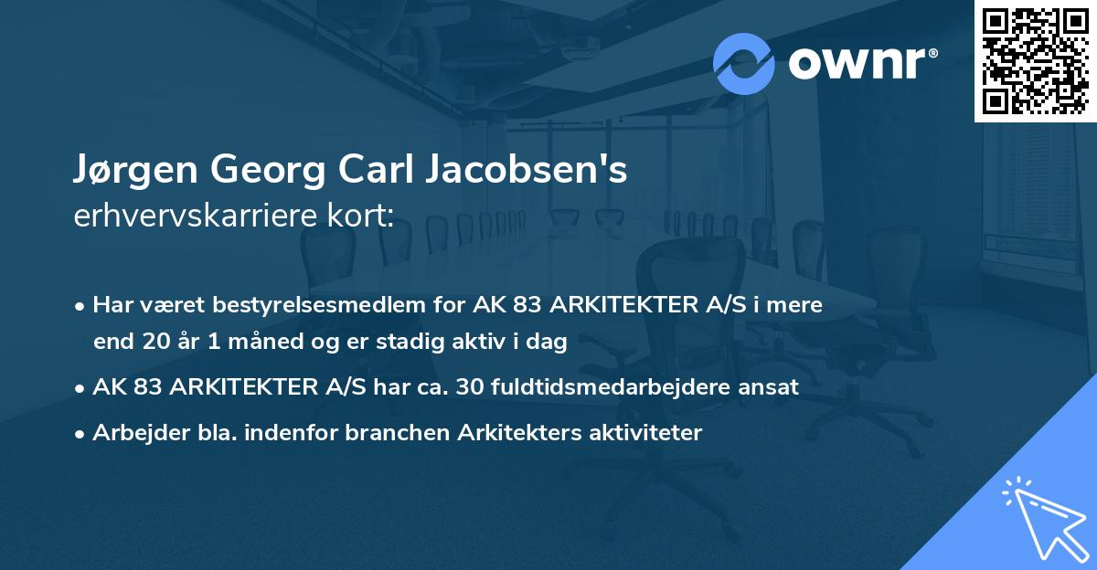 Jørgen Georg Carl Jacobsen's erhvervskarriere kort