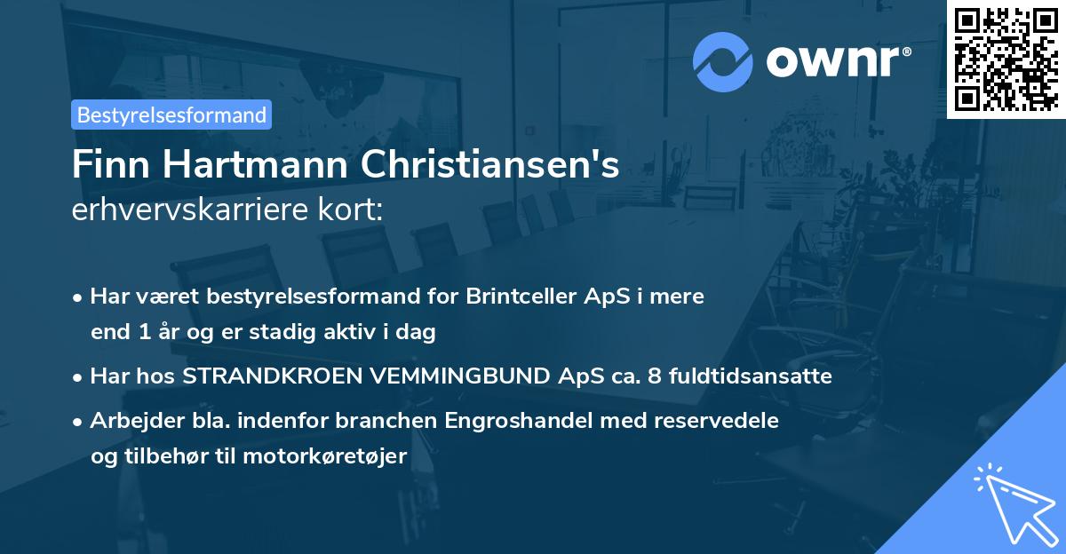 Finn Hartmann Christiansen's erhvervskarriere kort